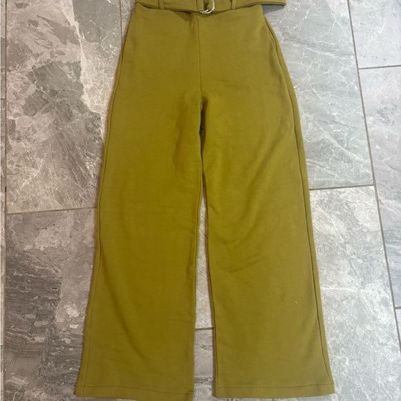 Zara Mustard Wide Leg Belted Pants - Picture 4 of 6